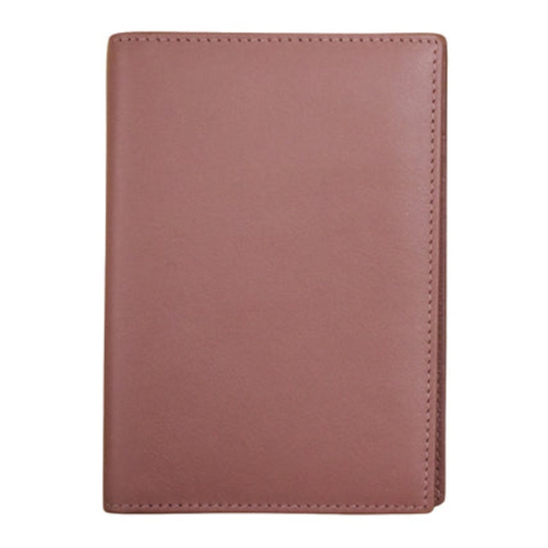 Leather Passport Wallet  Mauve